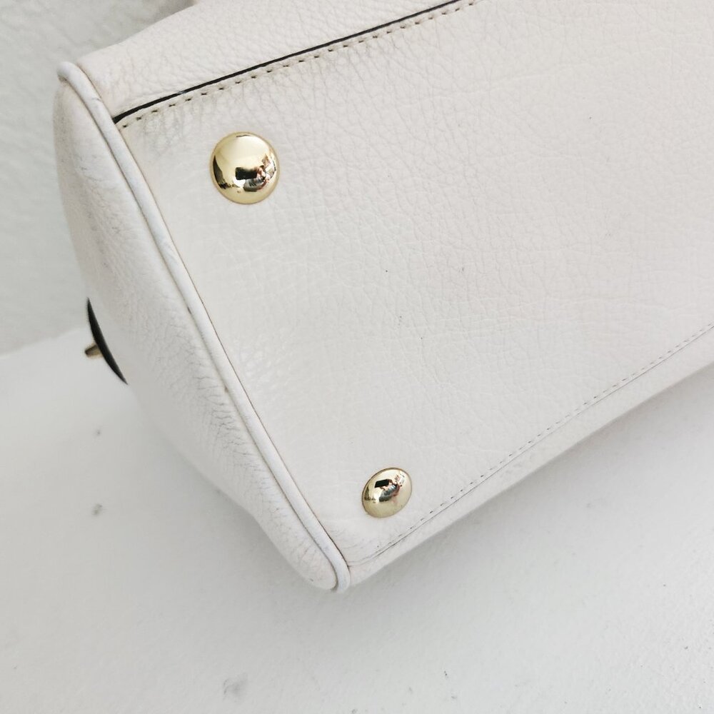 Coach Rowan Cream Leather Shoulder Bag Purse - Picture 14 of 17